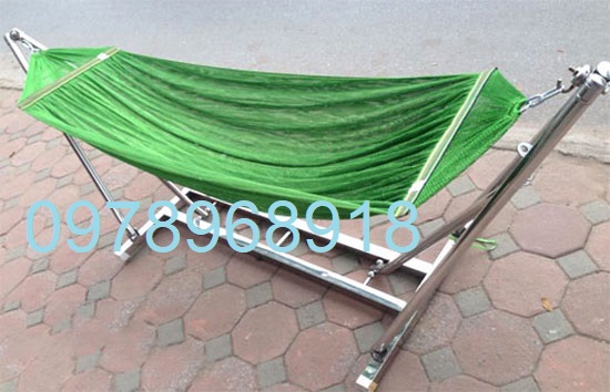 ( XẢ HÀNG) Võng Xếp Inox Chân Đế Vuông Cao Cấp Chắc Chắn, chân vuông 4x4, 5x5