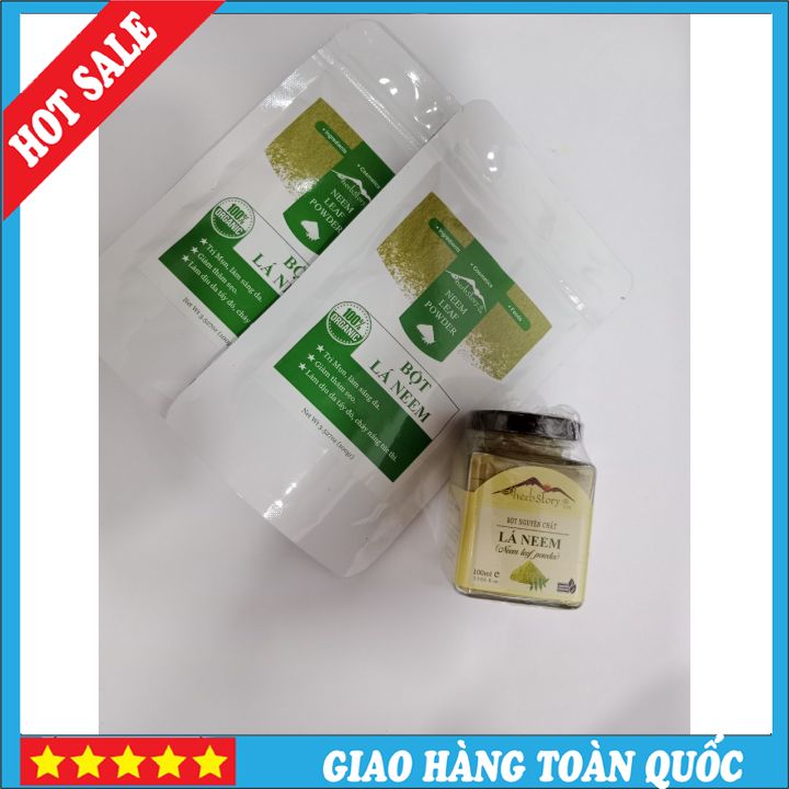 Bột đắp mặt nạ lá neem nguyên chất giúp da trắng sáng giảm nhờn ngừa mụn
