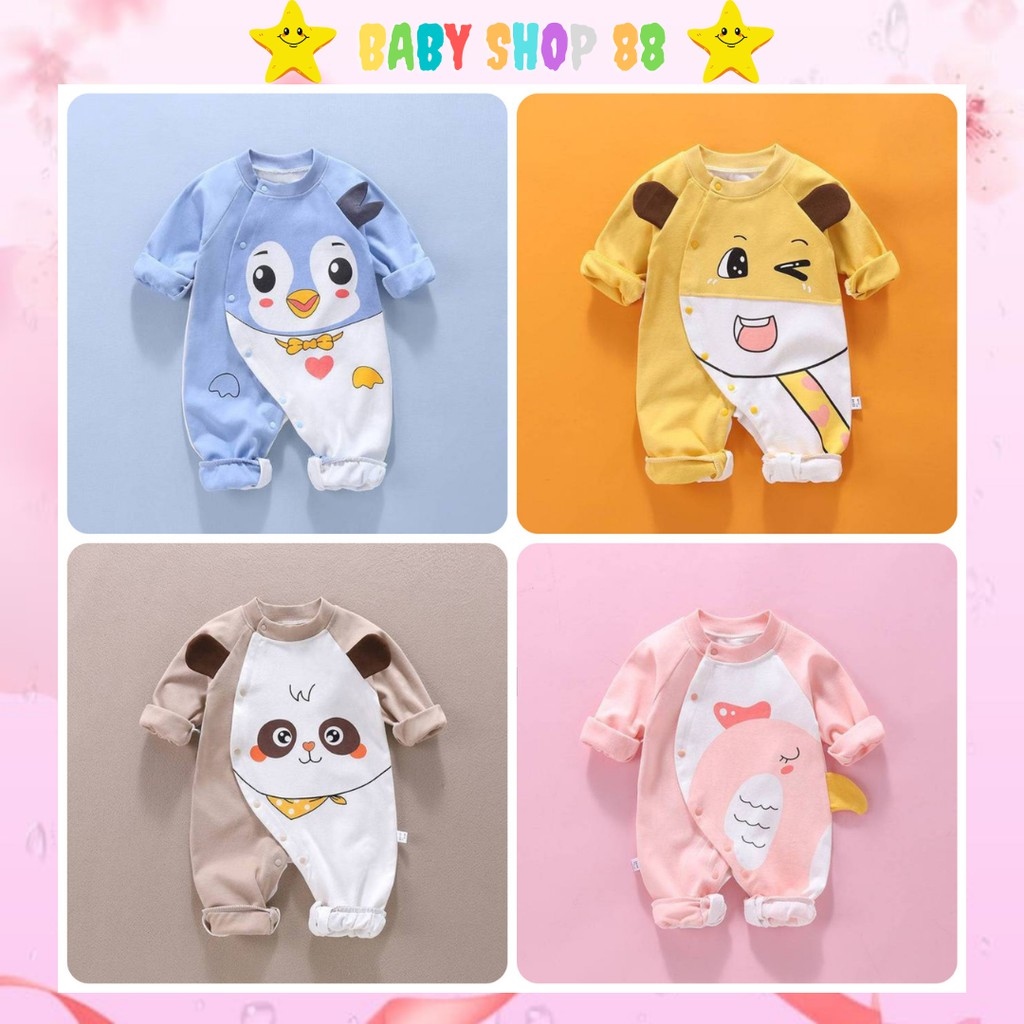 [Mã 11FASHIONSALE1 giảm 10k đơn 50k] Quần áo trẻ em Bộ body dài tay cho bé trai bé gái 0 đến 12 tháng tuổi Mẫu TD.A2021