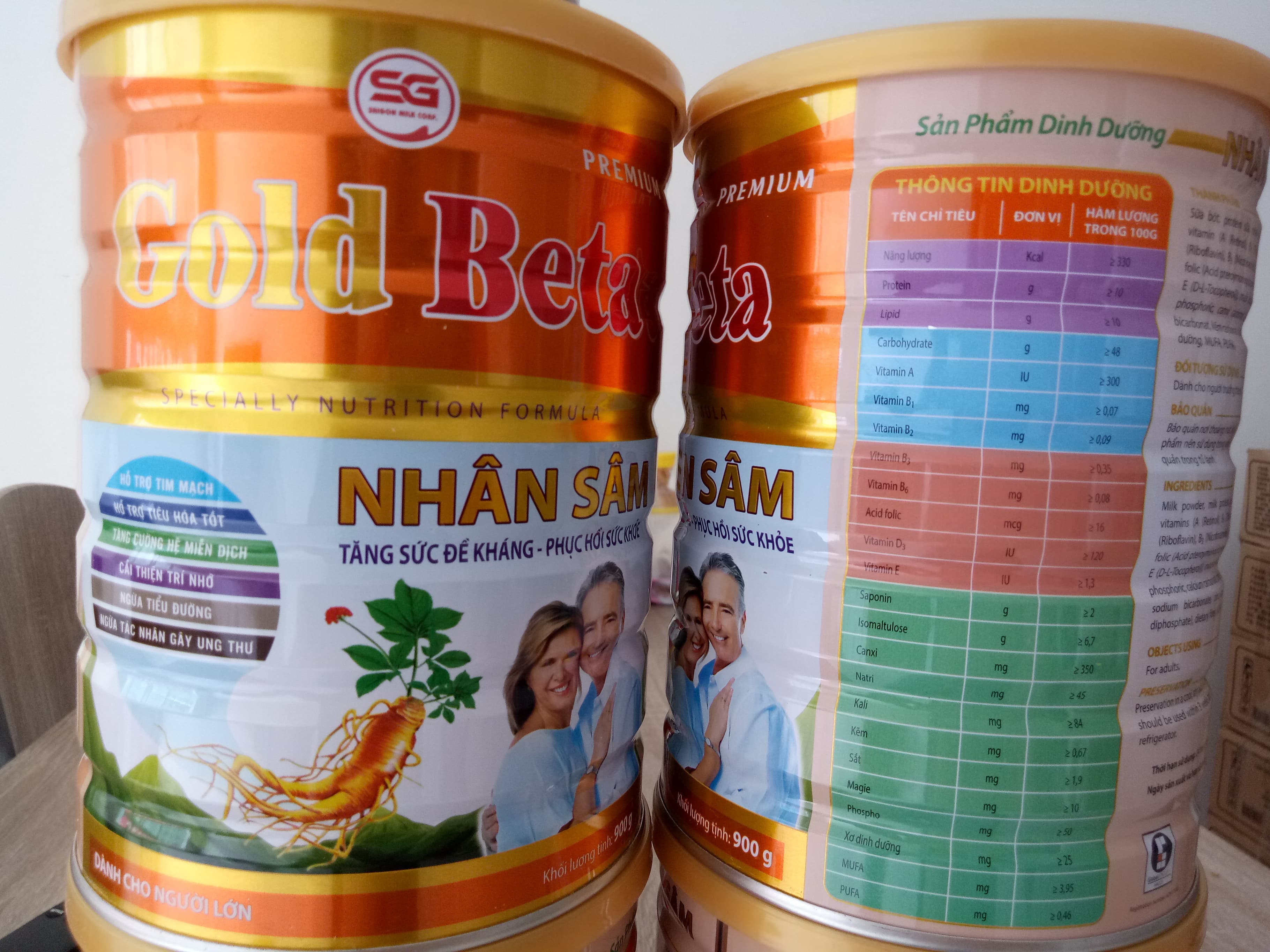 Sữa nhân sâm tăng cường đề kháng cho người già lớn tuổi - Sữa nhân sâm dành cho người tiểu đường Gold beta nhân sâm 900g