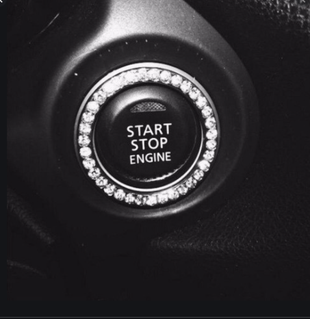 Độ nút star stop cho xe hơi, vòng đá trang trí nút khởi động star stop 3 màu sang trọng