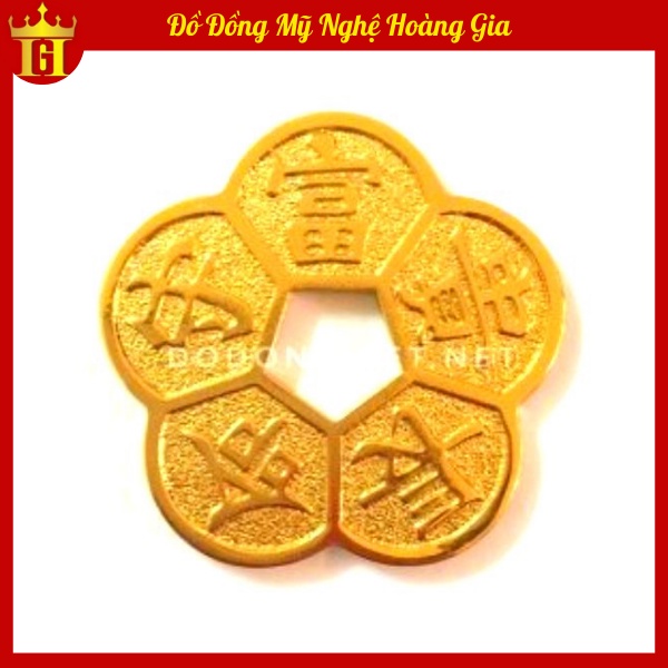 Đồng xu hoa mai phong thủy bằng đồng thật