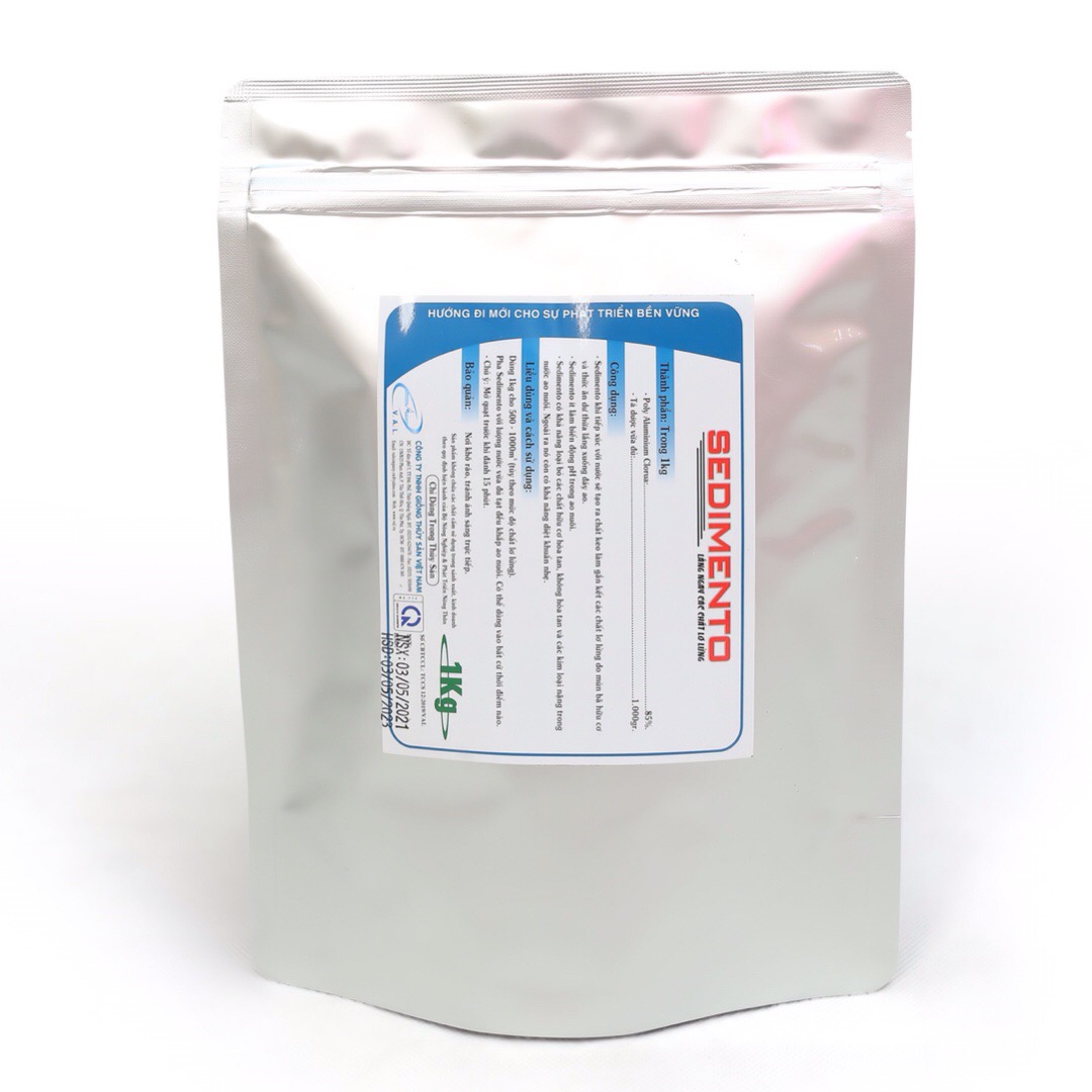 [MUA 5 TẶNG 1] [SEDIMENTO ]–[V.A.L.] Lắng Ngay Các Chất Lơ Lửng, loại bỏ các cặn và các kim loại nặng trong nước ao nuôi, diệt khuẩn nhẹ