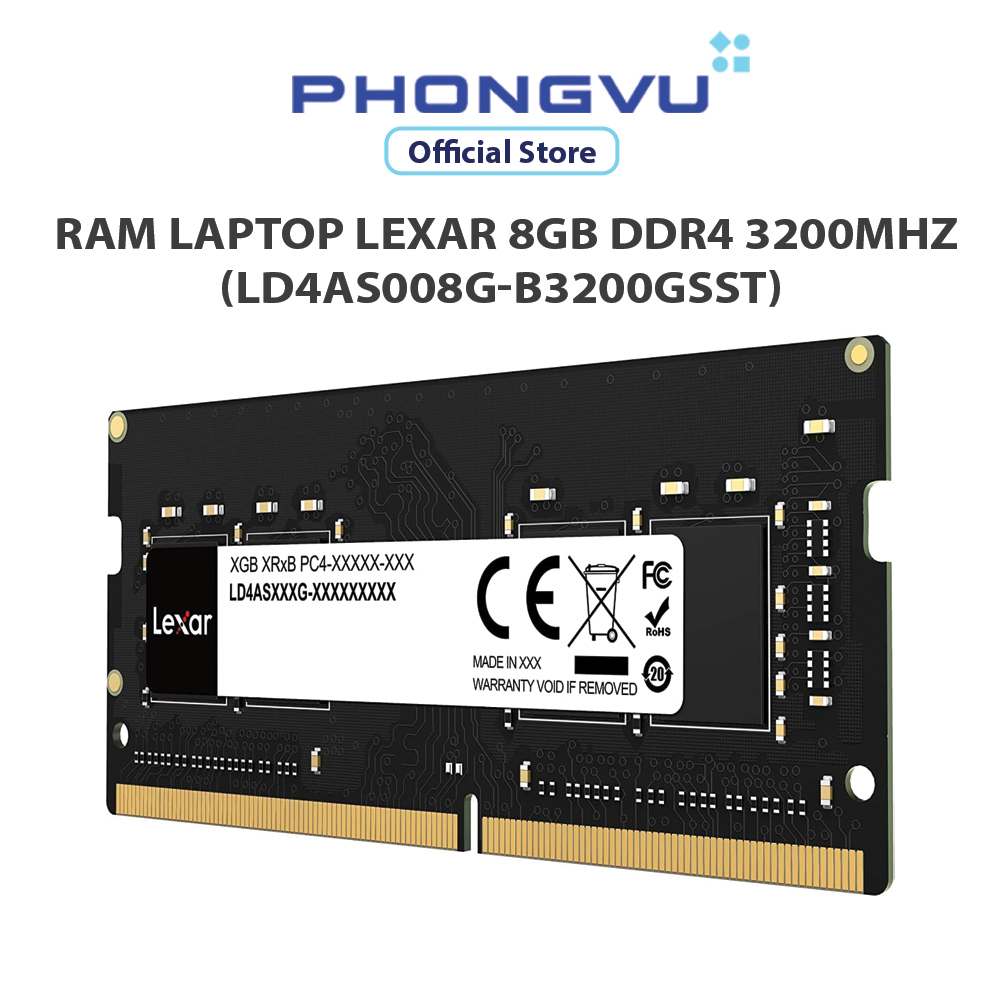 Bộ nhớ RAM Laptop Lexar 8GB DDR4 3200Mhz LD4AS008G-B3200GSST Quà Tặng