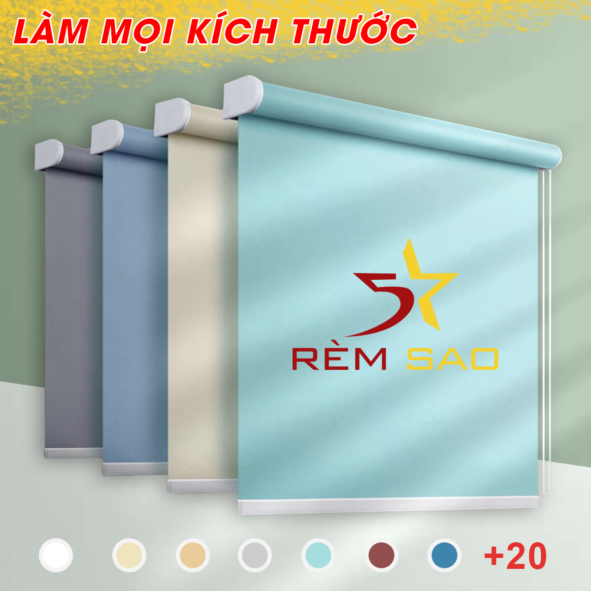 Rèm cuốn chống nắng 100% rèm cuốn cửa sổ văn phòng nhận làm theo yêu cầu - rèm 5 sao
