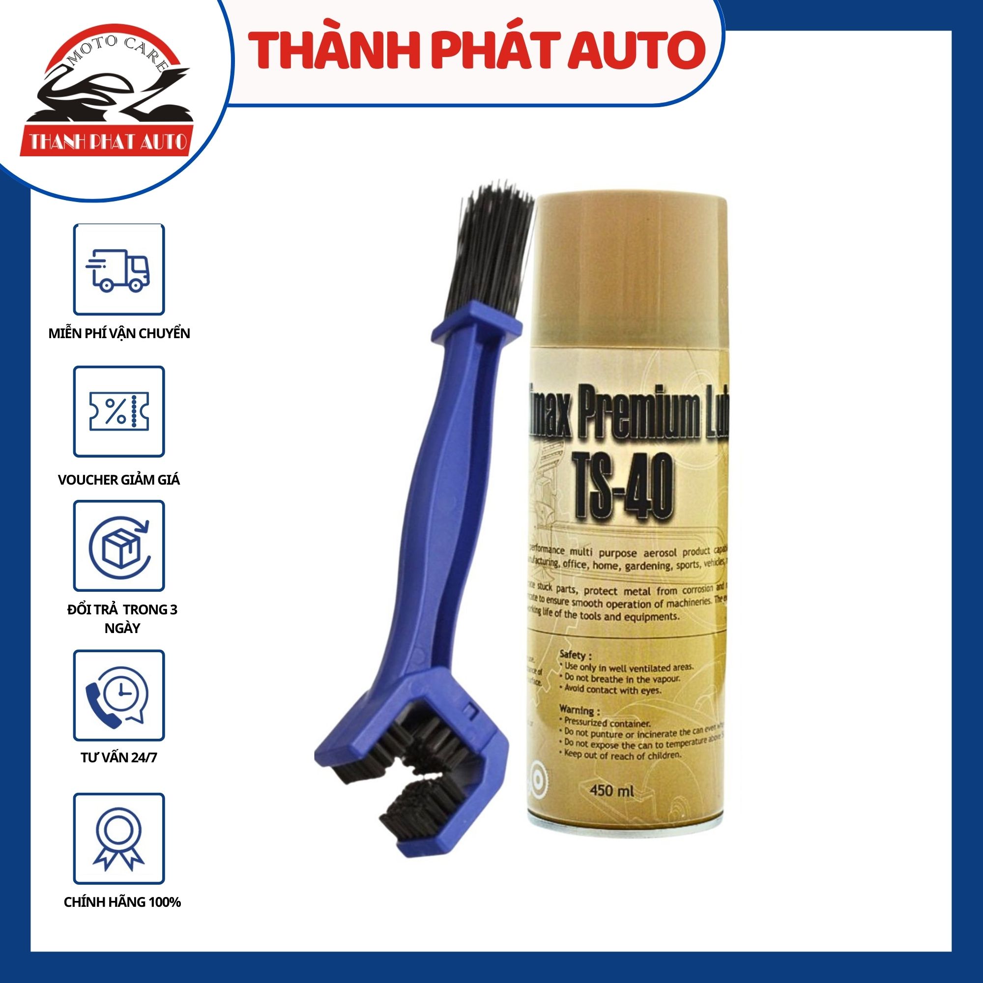 Chai xịt vệ sinh sên ts - 40 450ml tặng bàn chải vệ sinh sên 3d