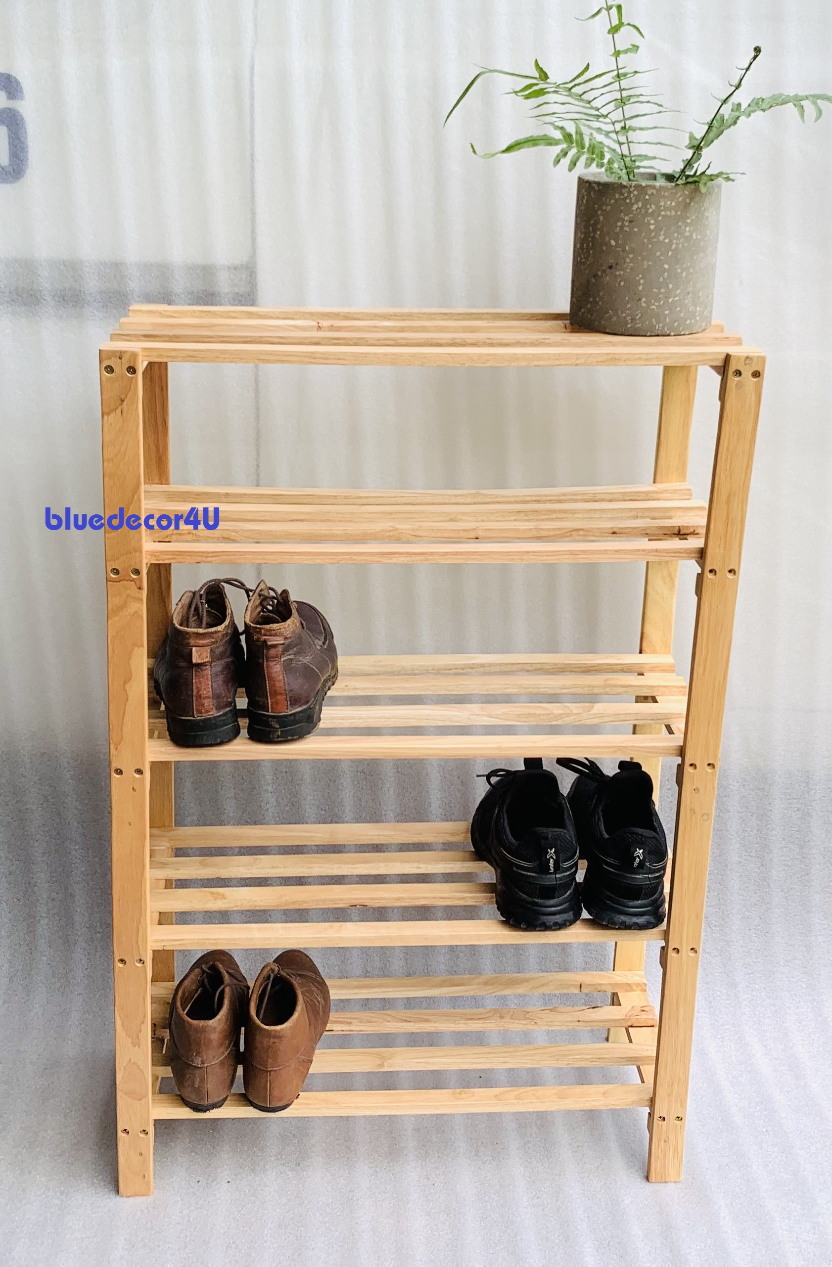 Kệ để giày dép 5 tầng - kệ để đồ đa năng - gỗ cao su