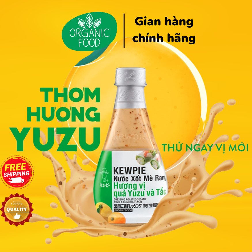 Nước Xốt Mè Rang Có Thể Ăn Chay Vị Quả Yuzu & Tắc Kewpie 210ml