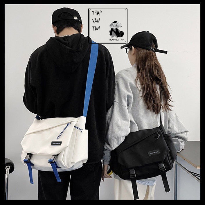 Túi đeo chéo nam nữ , cặp đeo chéo nam nữ vải canvas thời trang hàn quốc đi học đi chơi lgo_tvt