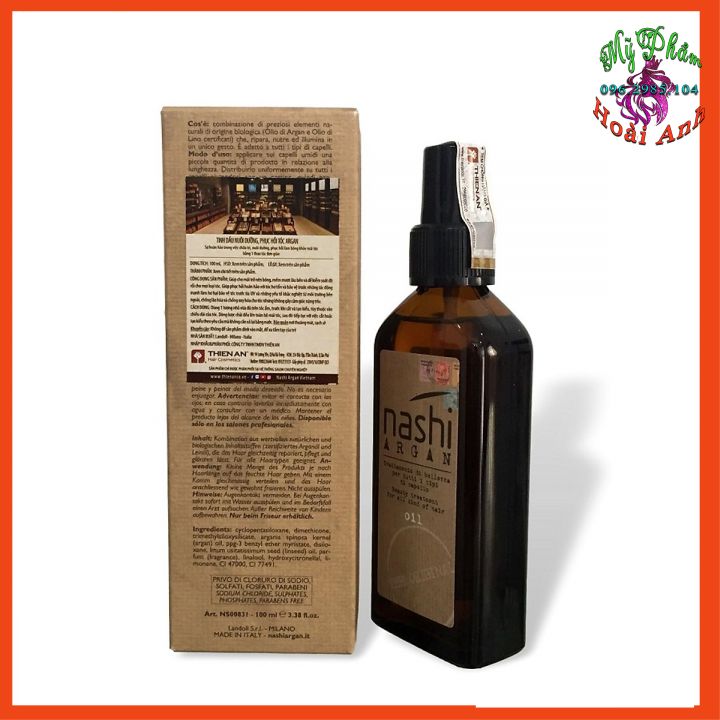 Tinh dầu dưỡng bóng tóc siêu mềm mượt nashi argan oil italy 100ml