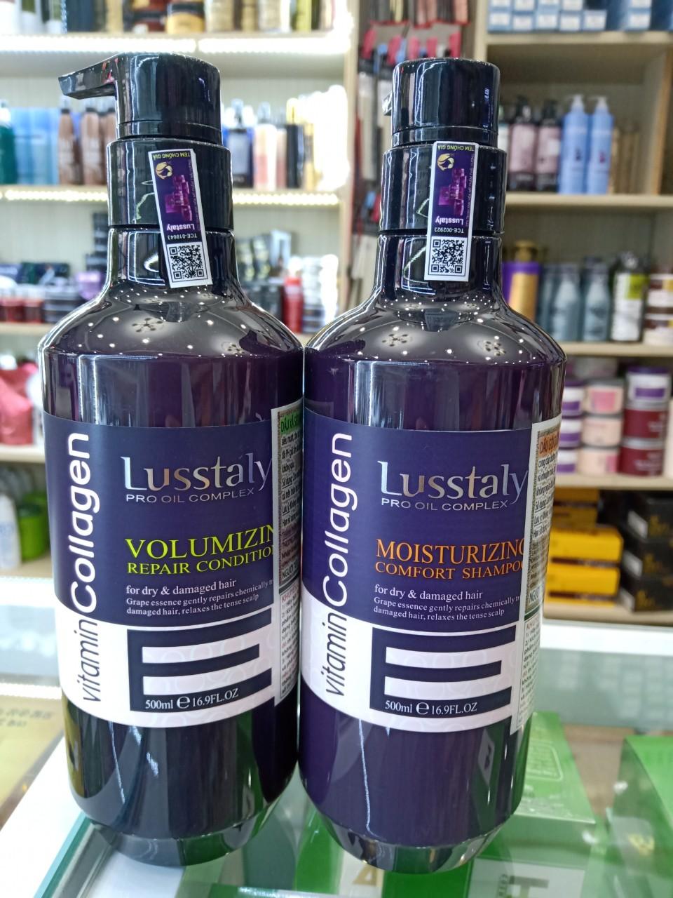 Gội xả vitamin e collagen LUSSTALY 500mlx2