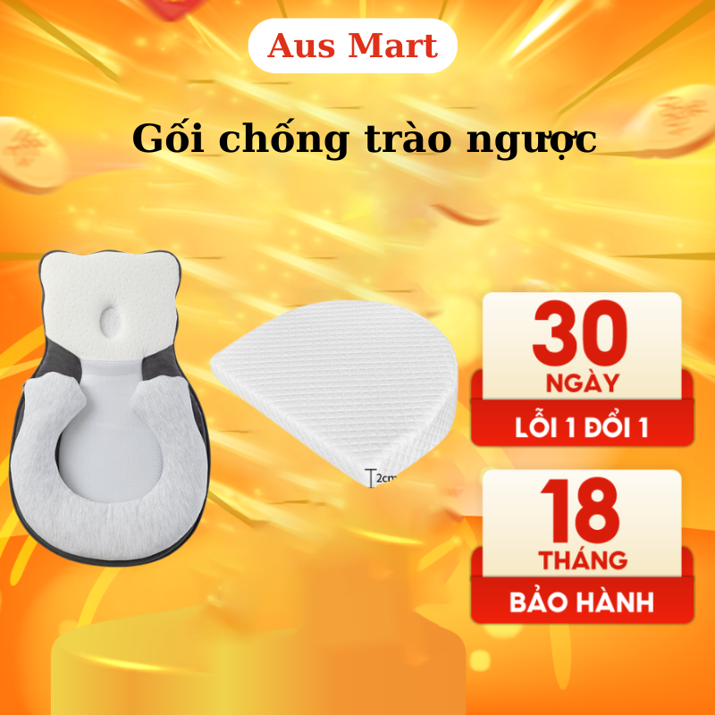Gối chống trào ngược cho bé sơ sinh cao cấp litte baby chất liệu thoáng khí - đệm ngủ cho bé đúng tư thế chống trào ngược giúp bé ngủ ngon