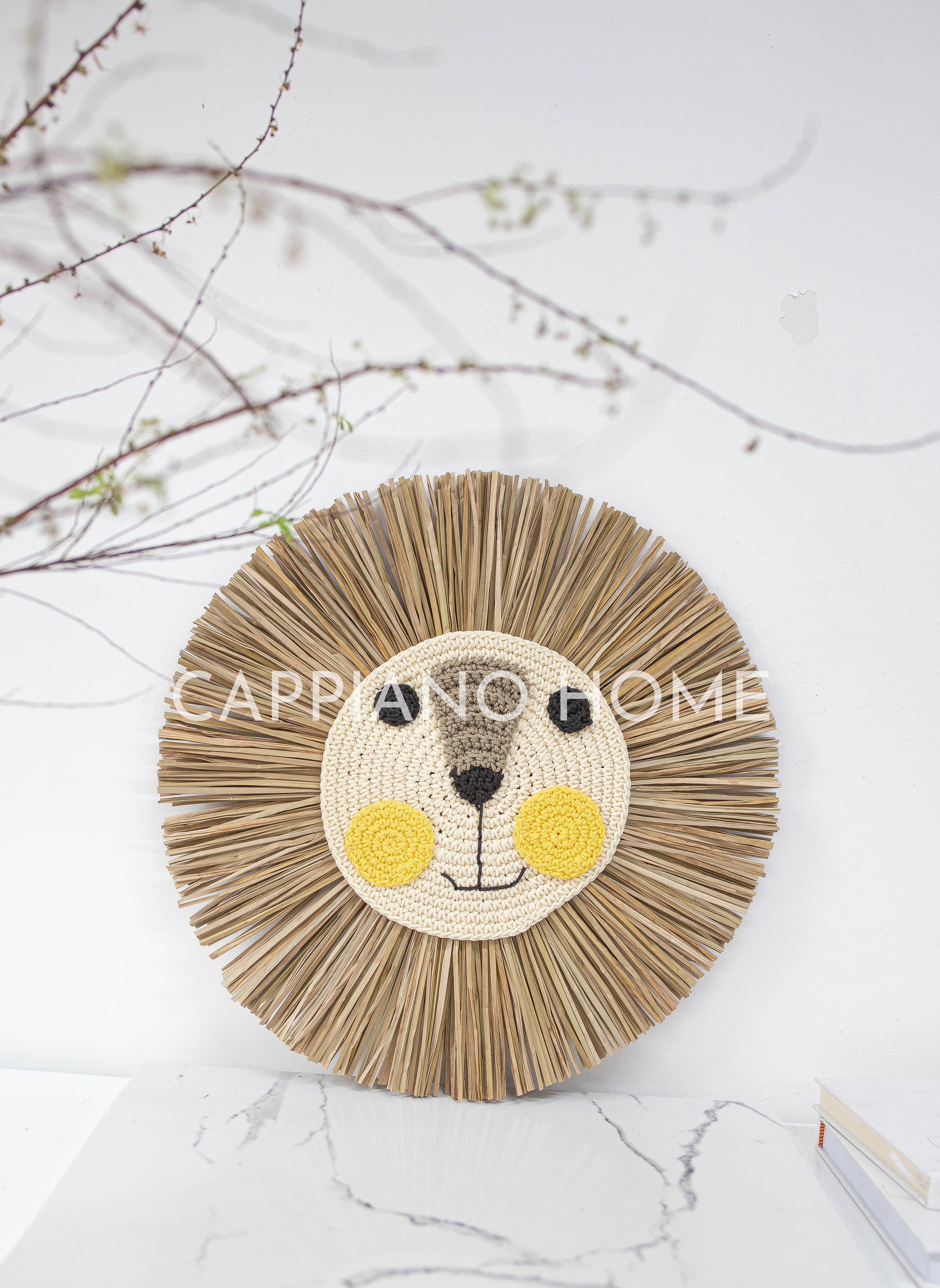 Sư tử cói treo tường - Đồ decor treo tường, trang trí nhà cửa độc đáo, treo tường trang trí nhà cửa | Cappiano Home