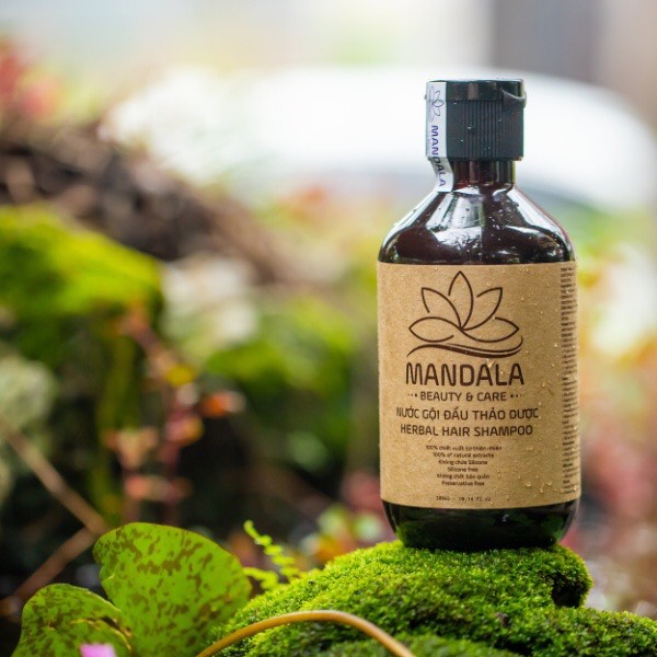 Nước gội đầu Mandala lên men thảo dược, bồ kết, bưởi, chai 300ml