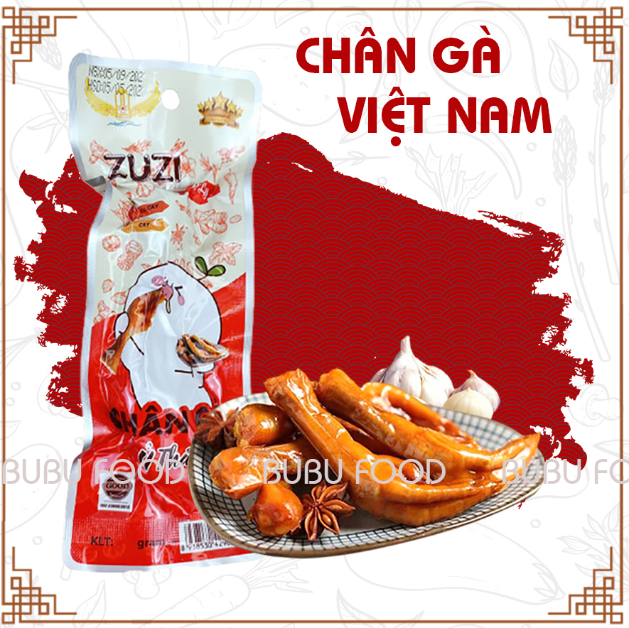 Combo 10 chân gà Việt Nam ủ vị thơm ngon đặc biệt, chân gà ZUZI đồ ăn vặt đạt chuẩn ATVSTP, CG11, BUBU FOOD
