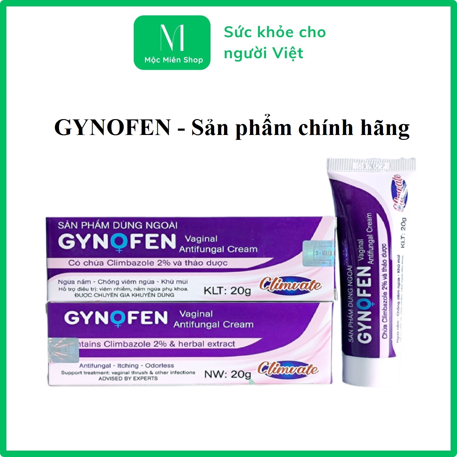 Kem bôi Nấm Ngứa Vùng Kín GYNOFEN DƯỠNG ẨM, KHỬ MÙI 20G