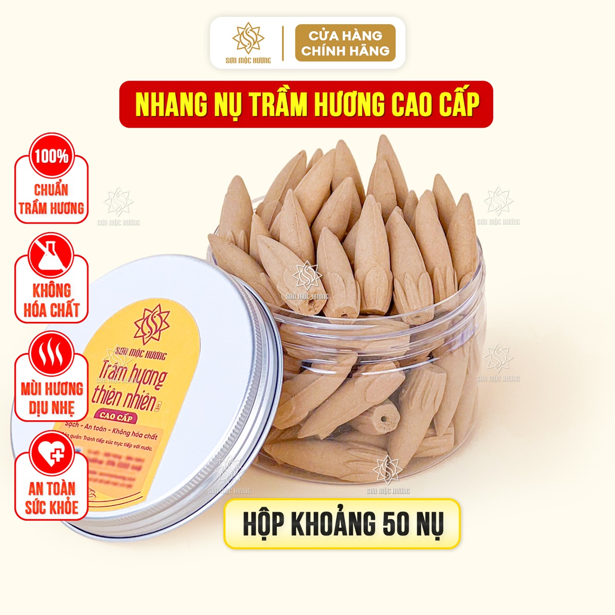 Nhang nụ sen trầm hương cao cấp thơm đốt xông nhà tẩy uế đồ thờ cúng phong thủy Sơn Mộc Hương may mắn tài lộc cho gia chủ