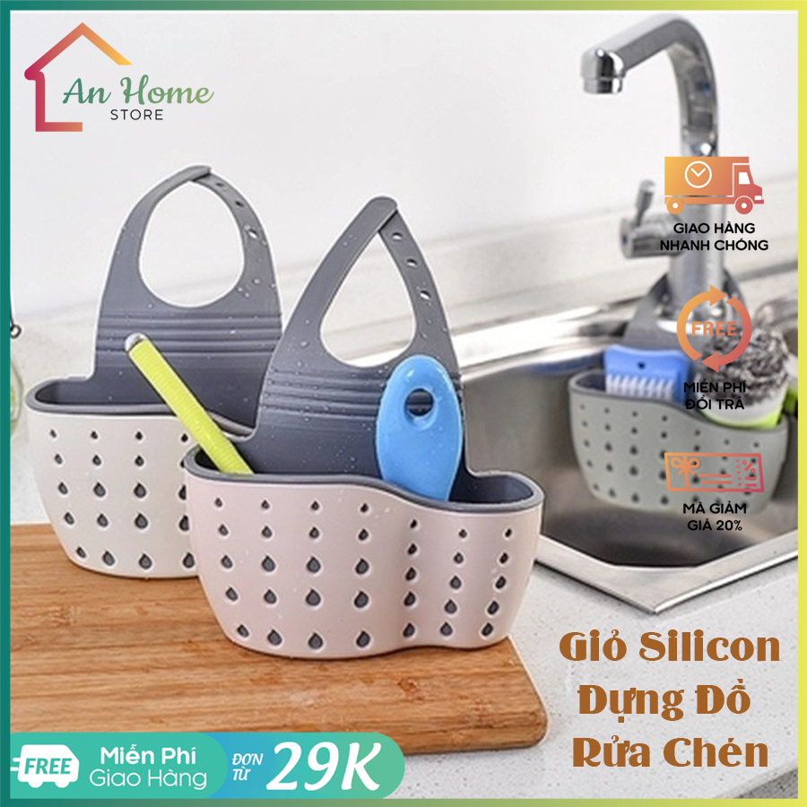 Giỏ silicon đựng đồ rửa chén bát xoong nồi anhome
