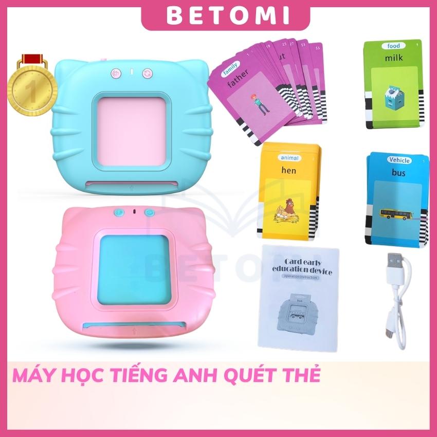 Máy đọc thẻ flashcard tiếng Anh cho trẻ em full bộ thẻ 224 từ mới, giáo dục song ngữ ngay từ nhỏ - BETOMI