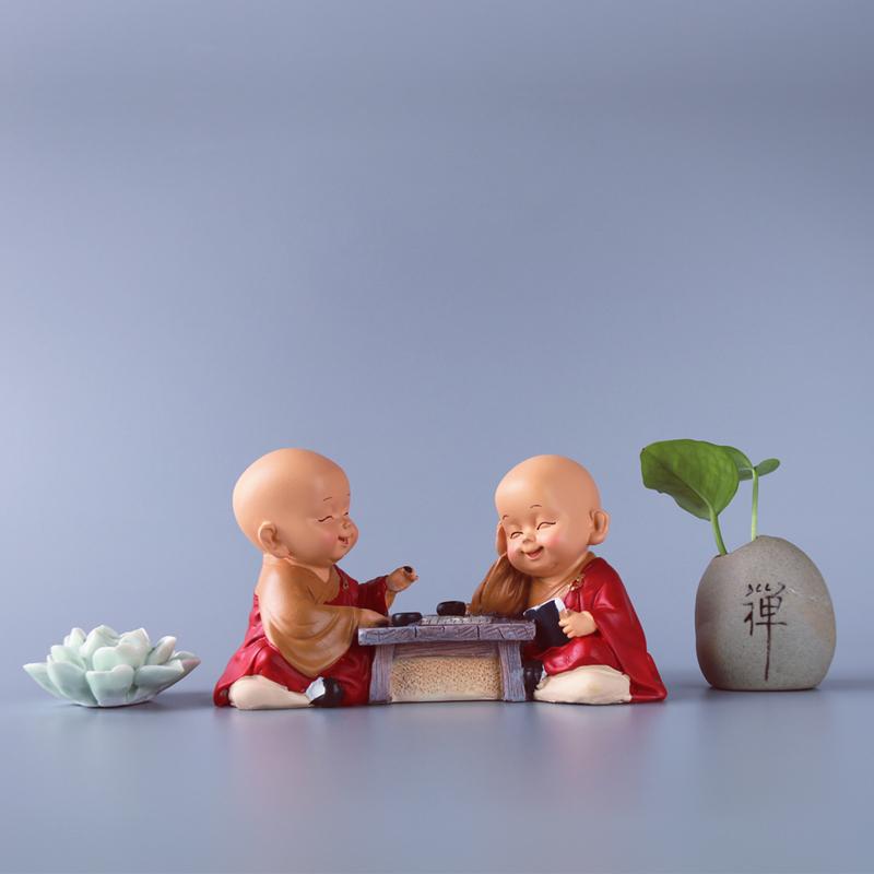 [HCM]Tượng Chú Tiểu Đánh Cờ Áo Choàng Đỏ