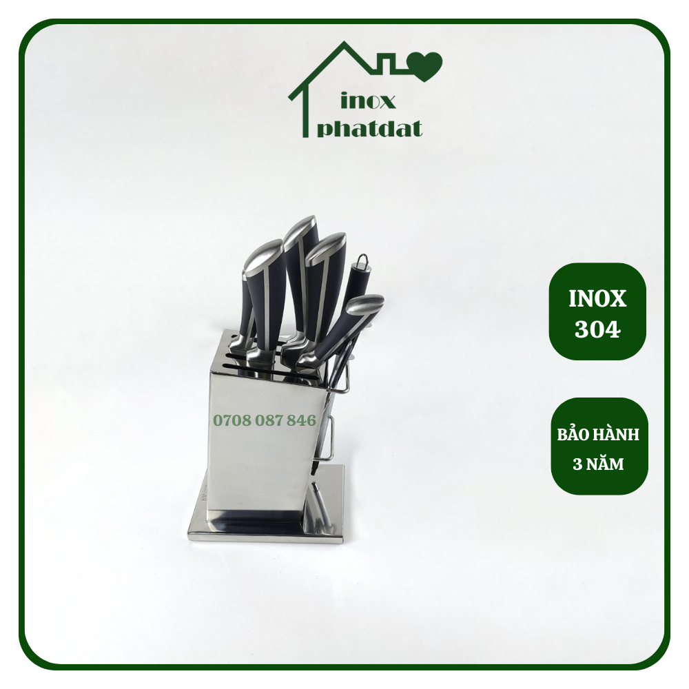 Đồ vắt dao để bàn inox 304 phát đạt, hộp để dao thớt, dắt dao, máng dao không rỉ sét