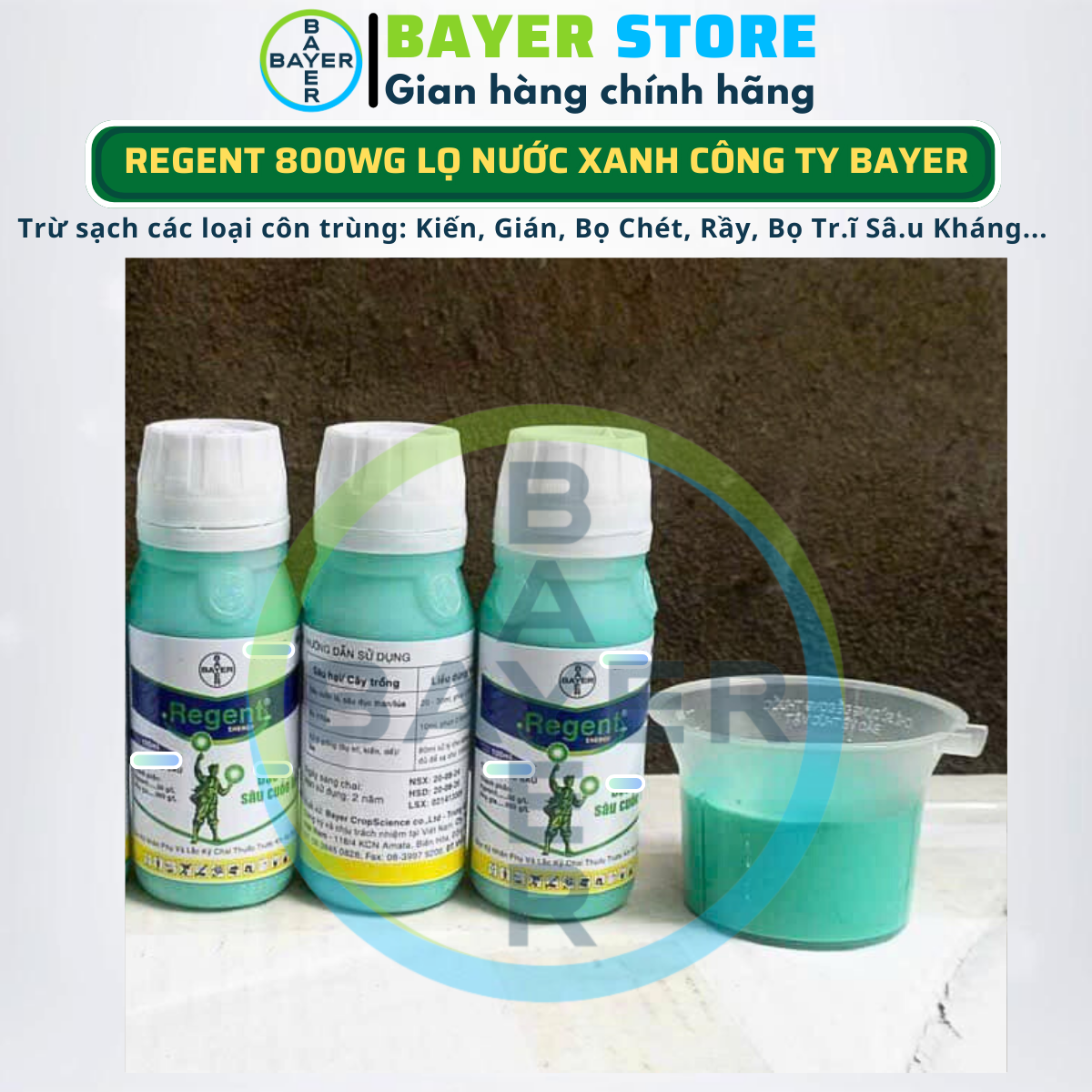 [SỈ COMBO 10 CHAI] REGENT 800WG Bayer DẠNG NƯỚC XANH - Chế phẩm diệt côn trùng đa năng d.iệt sạch Ki