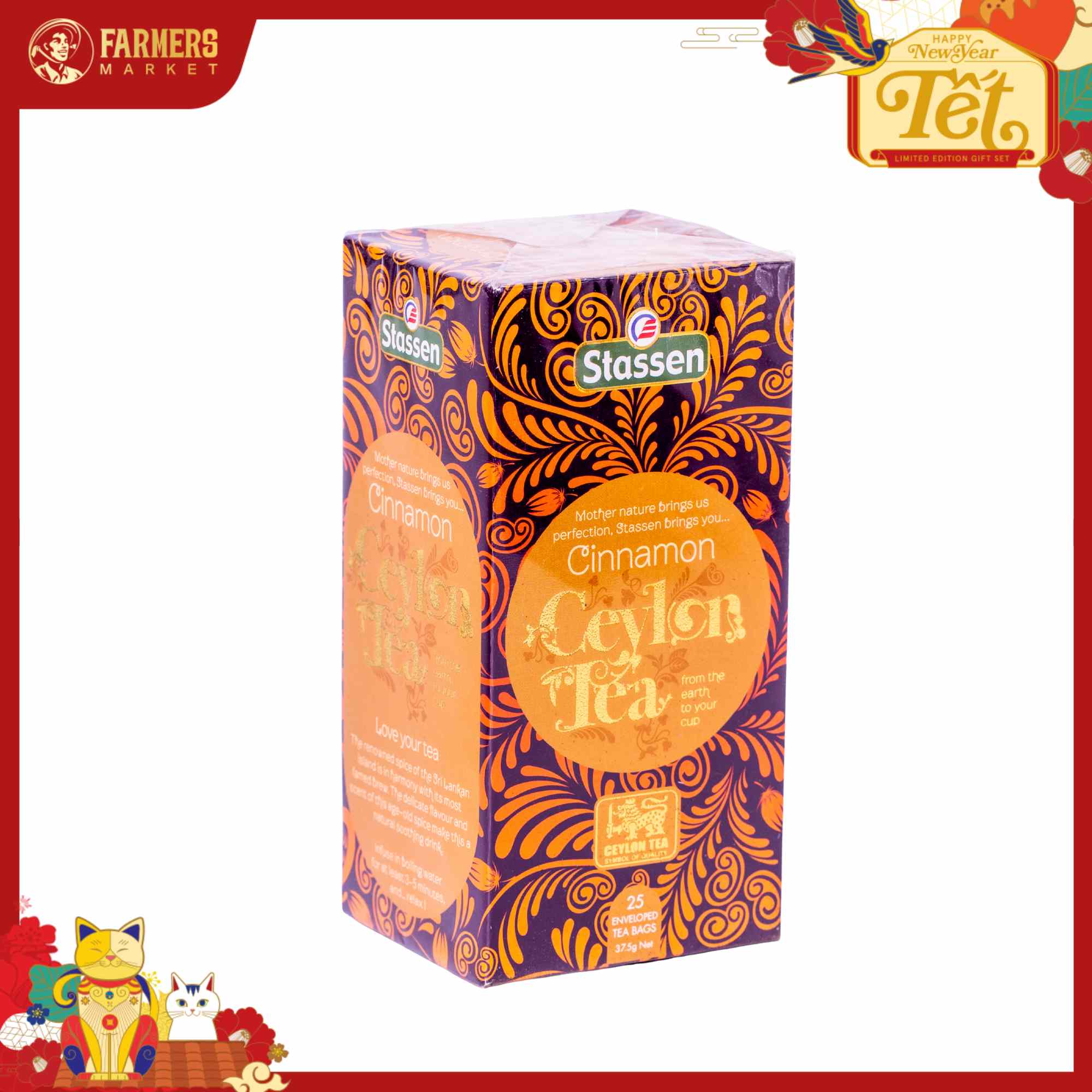 Trà Ceylon túi lọc hương quế Stassen 37,5G