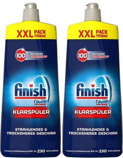 Combo 2 chai nước làm bóng finish 750ml dùng cho máy rửa chén bát + Tặng 3 viên Finish