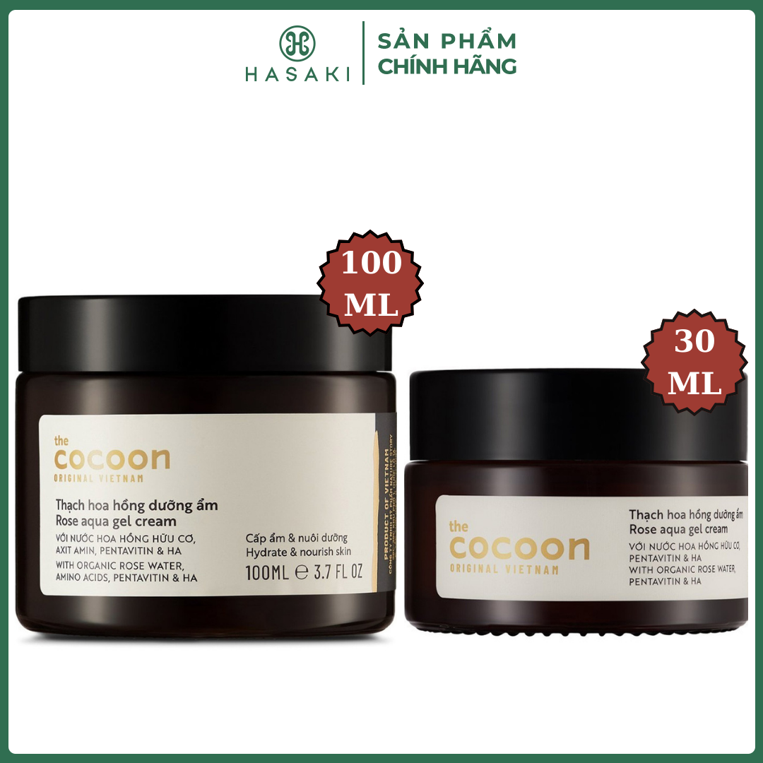 Kem Dưỡng Cocoon Dưỡng Ẩm Dạng Thạch Từ Hoa Hồng Rose Aqua Gel Cream 30ml, 100ml Hasaki Sản Phẩm Chính Hãng