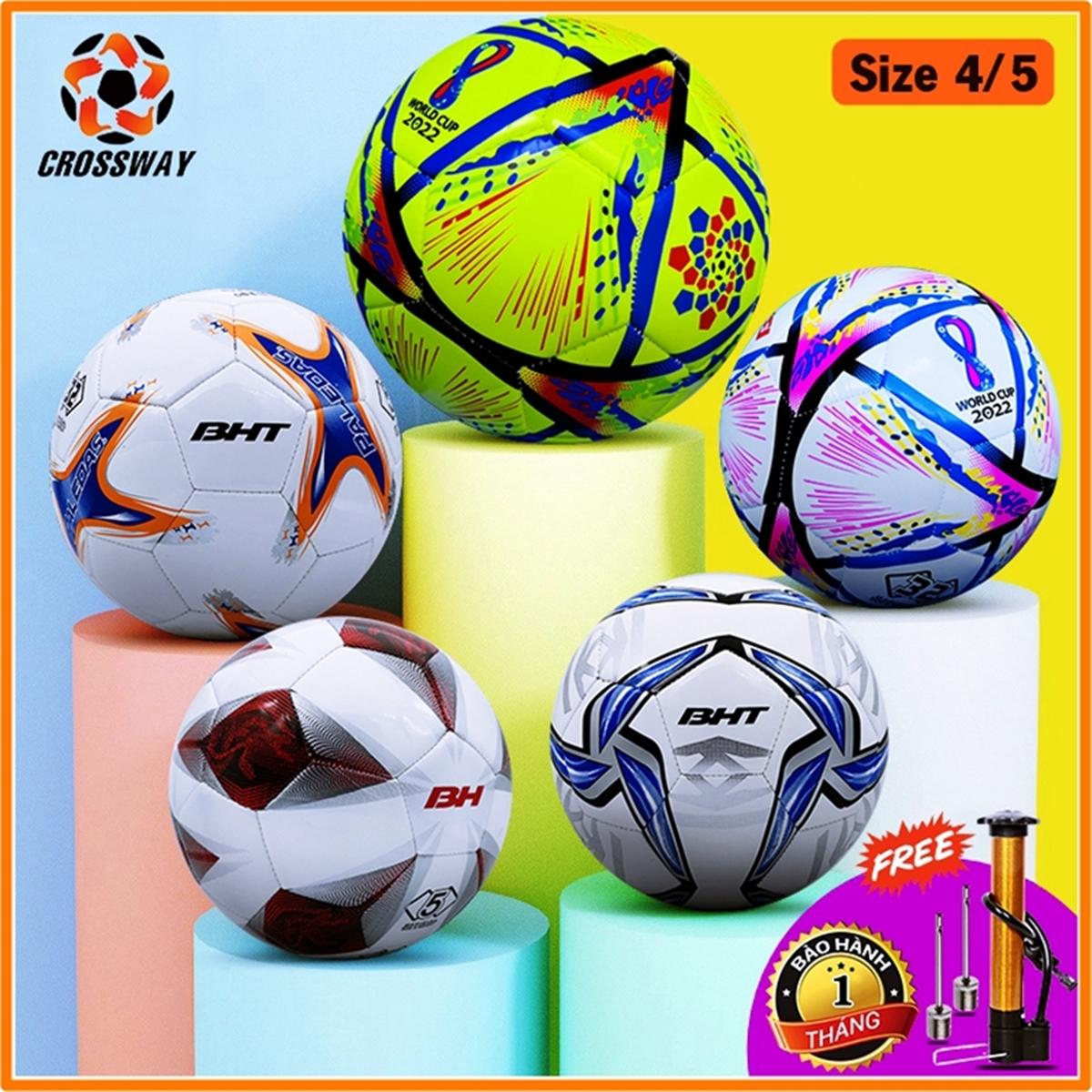 Bóng Đá Số 3 4 5 Giá Rẻ Đủ Size Trẻ Em Và Người Lớn, Trái Banh Da Ngoại Hạng Anh Champions League Euro Thi Đấu Sân Cỏ Nhân Tạo và Sân Cỏ Tự Nhiên (Tặng bơm tay mini, kim và lưới dù)