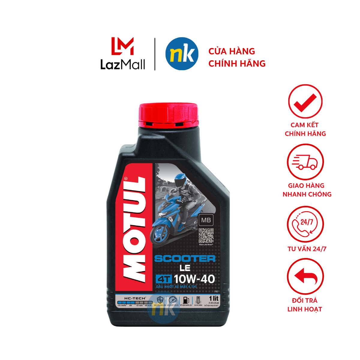 NHỚT XE MÁY TAY GA CAO CẤP MOTUL SCOOTER LE 10W40 - NKLUBE