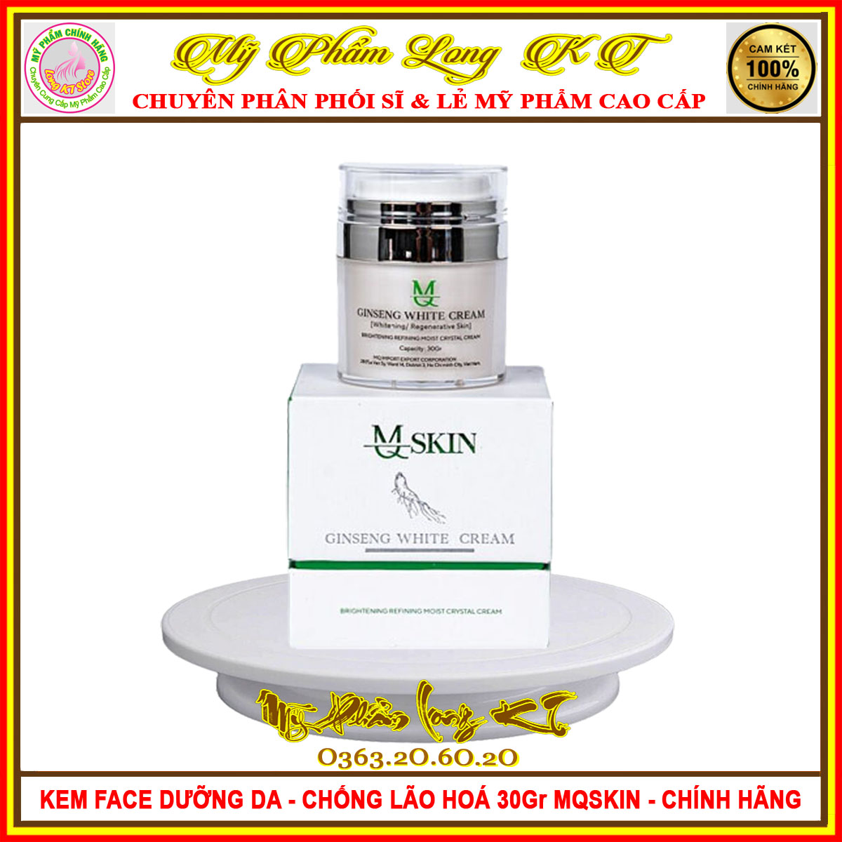 [MQSKIN] BÁN CHẠY KEM FACE DƯỠNG TRẮNG DA NHÂN SÂM MQ SKIN 30GR - MỸ PHẨM MQSKIN