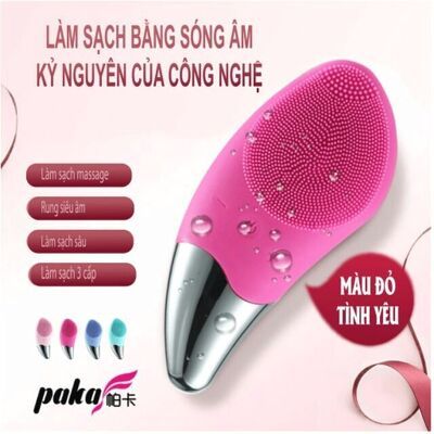 Máy rửa mặt SONIC mát xa mặt ion, chất liệu SILICON massage mặt Làm Sạch Sâu cho da khỏe đẹp,nâng cơ da, chống chảy xệ