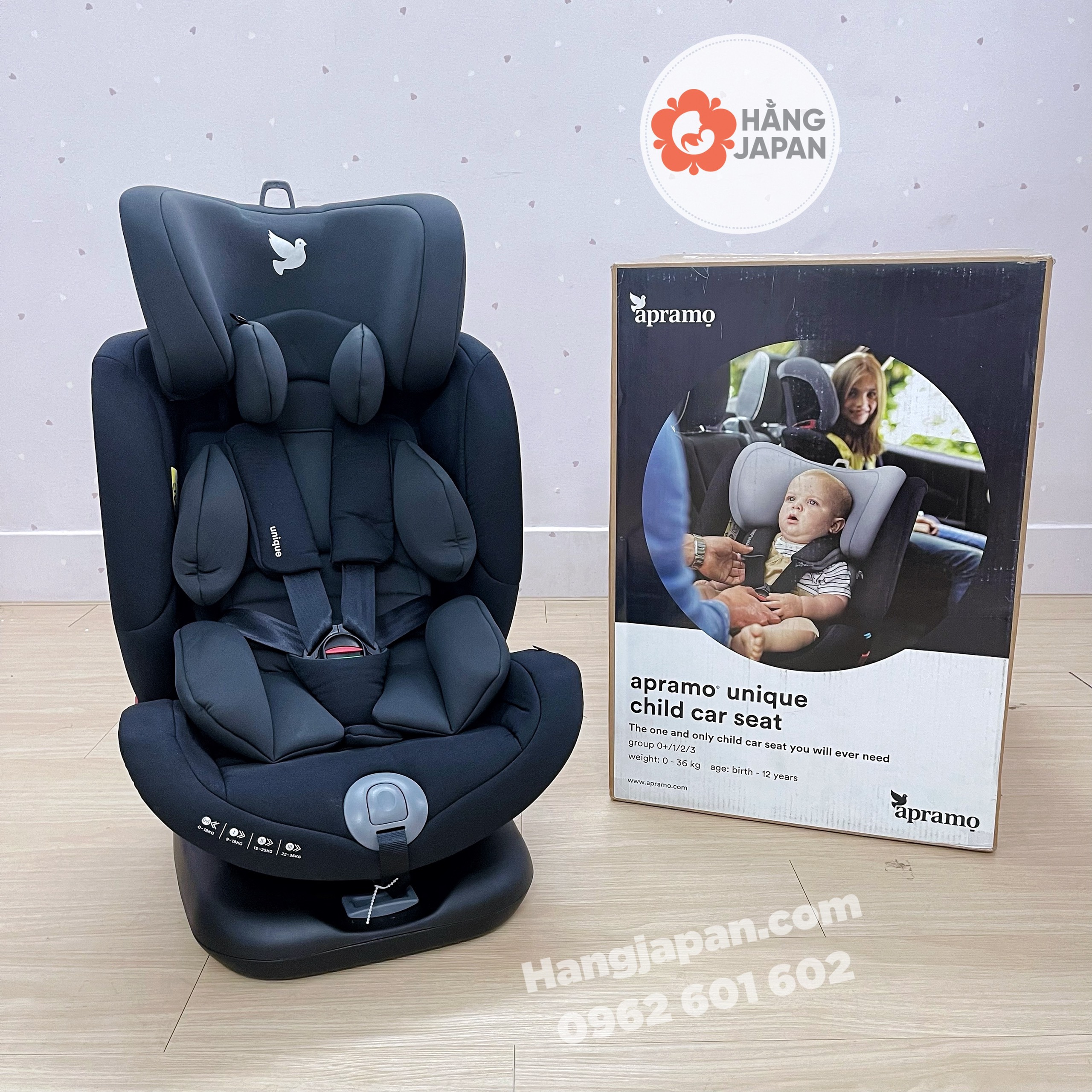Ghế ngồi ôtô Apramo all stage Isofix - Anh Quốc