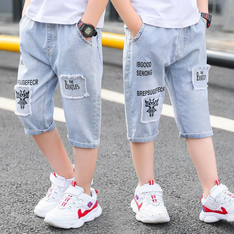LANBAO quần bé trai quần jean bé trai 10 tuoi quần short bé trai quần jean nam phong cách hàn quốc quần short bé trai 30kg