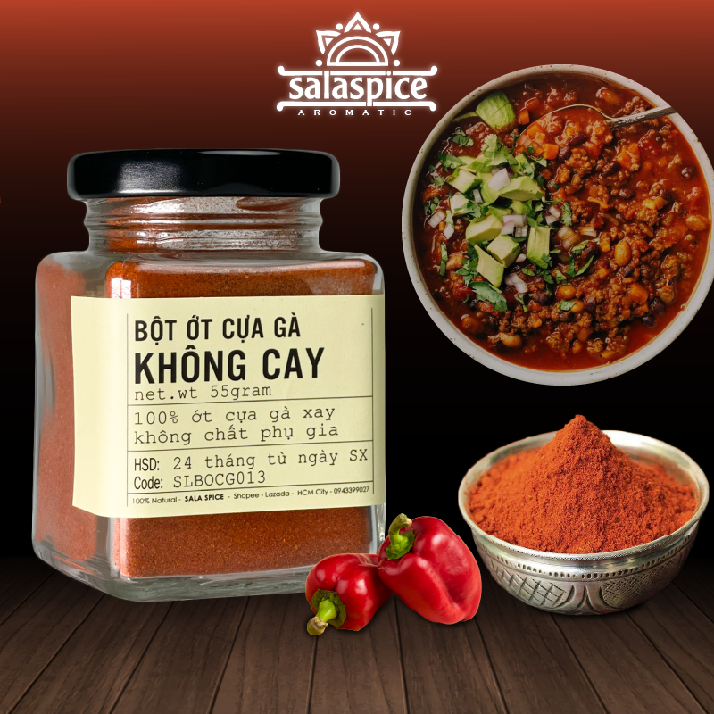 Bột Ớt Cựa Gà Không Cay SALA SPICE Paprika Powder 100% ớt cựa gà xay nhập khẩu Úc hương vị thơm ngon kích thích vị giác