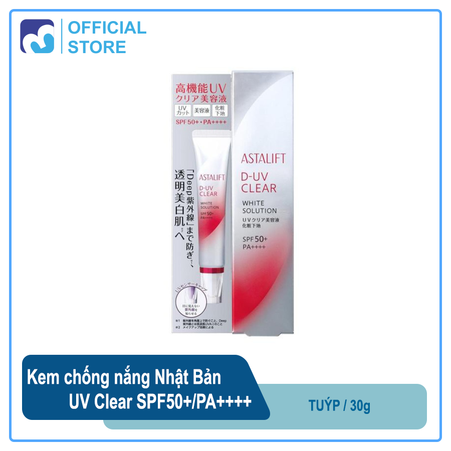 Kem chống nắng nhật bản | astalift perfect uv clear solution spf50+/pa++++ | chống nắng 100%, hỗ trợ làm sáng mịn da