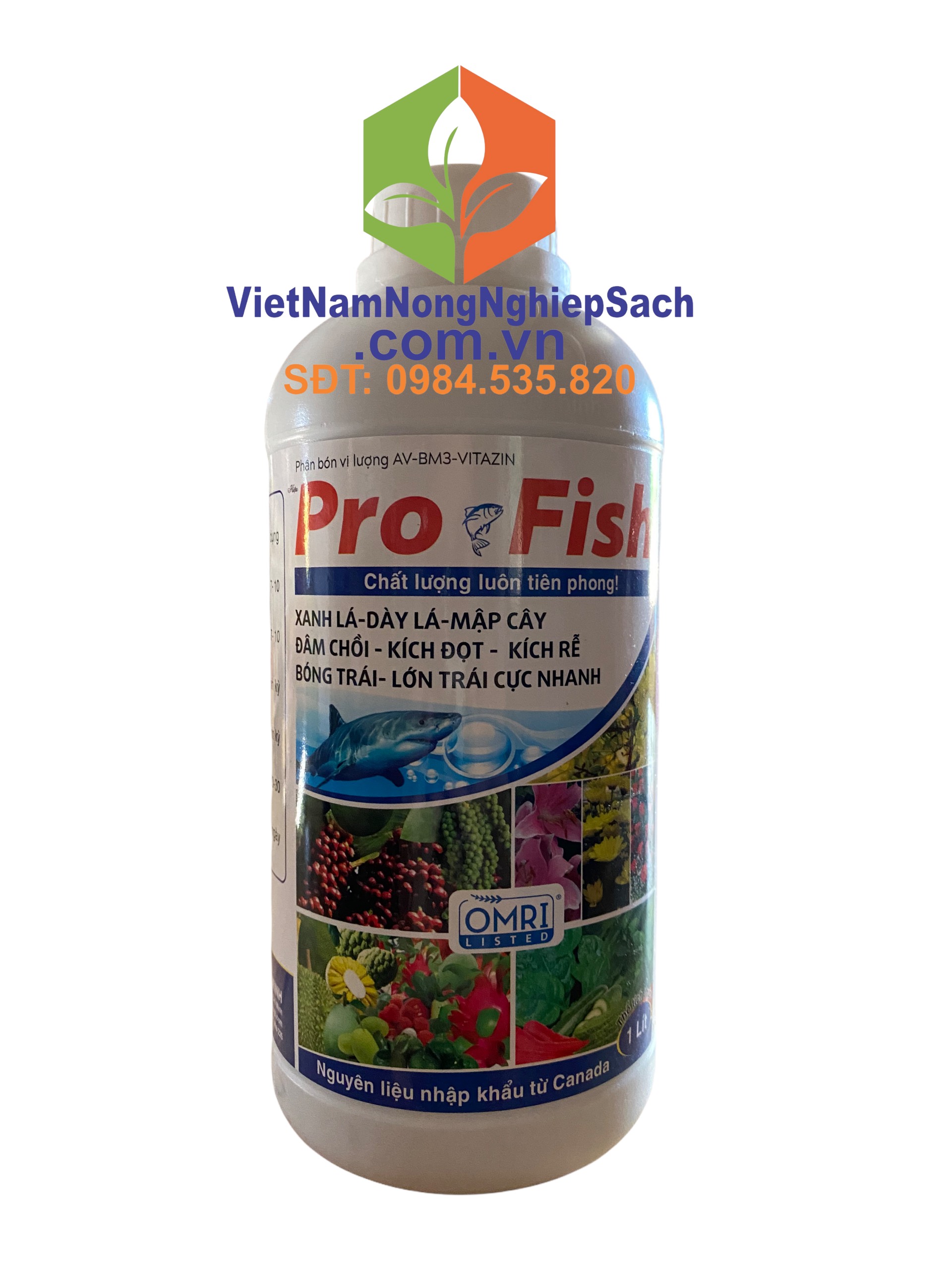 Pro fish - xanh lá, dày lá, mập cây chai 1000ml