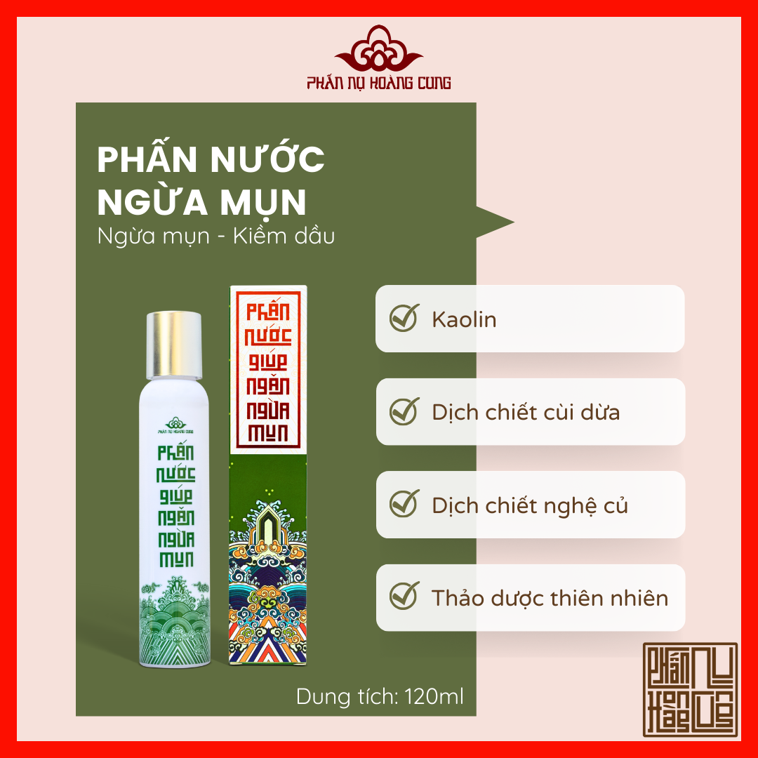 Phấn Nước Ngừa Mụn Ngăn Ngừa Mụn Sáng Da Giảm Thâm Phấn Nụ Hoàng Cung Làm Đẹp Dung Tích 120ml