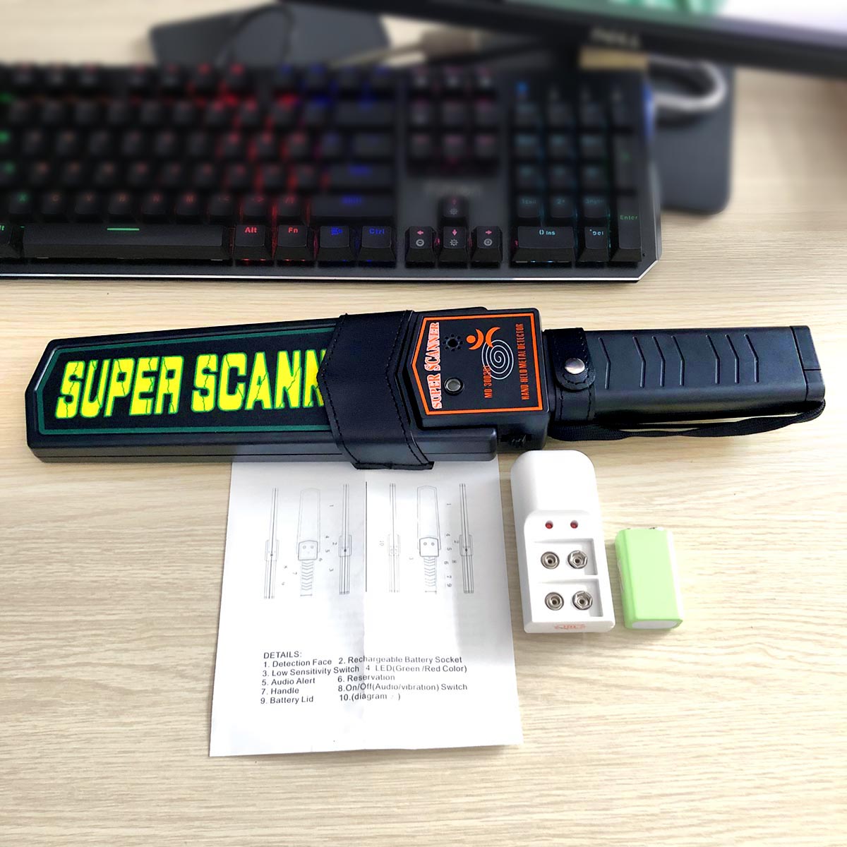 Máy dò kim loại cầm tay Super Scanner | Thiết bị dò kim loại cầm tay siêu nhạy – Hàng nhập khẩu
