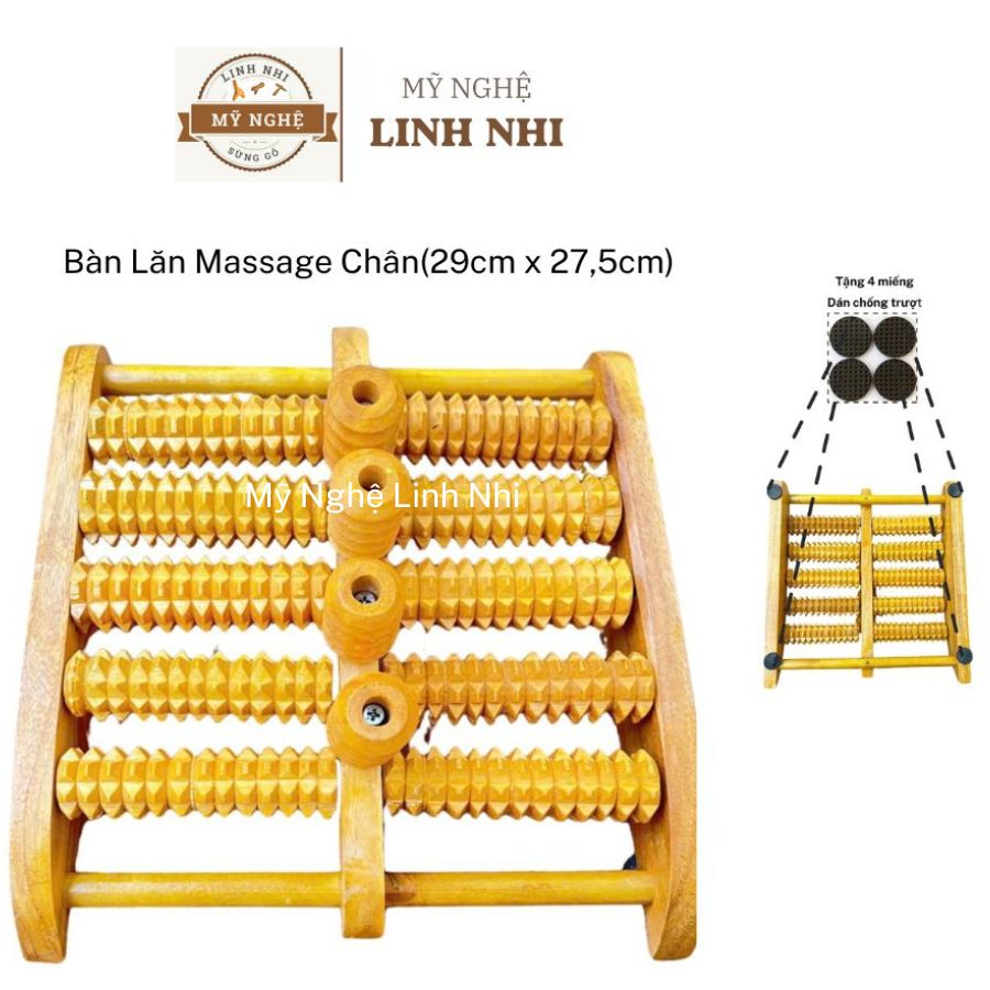Bàn lăn massage chân bằng gỗ bản đặc biệt vip