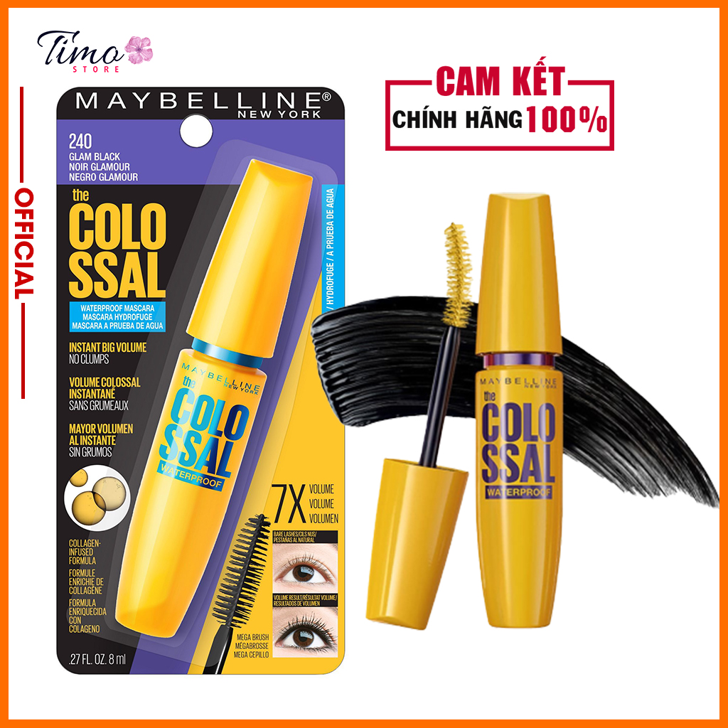 Chuốt mi Mascara Maybeline vàng 7X chính hãng lâu trôi không vón cục, giúp mi cong dài | TM022
