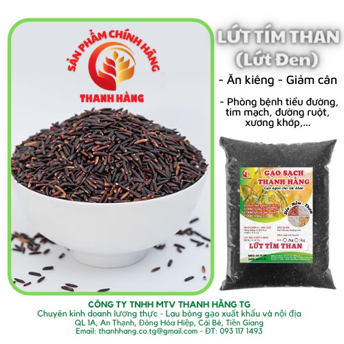 Gạo Lứt Tím Than Hữu Cơ Thanh Hằng Gạo Lứt Đen Dẻo Organic Vuông Tôm Sóc Trăng Gạo Lứt Điện Biên Ăn Kiêng Giảm Cân Tiểu Đường