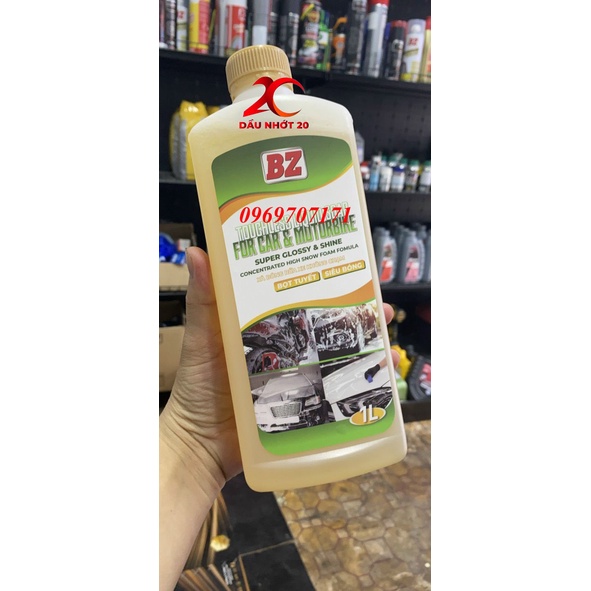 Nước rửa xe bz không chạm , siêu sạch siêu bóng , Nước rửa xe không chạm bz , xà bông bọt tuyết không chạm bz 1L