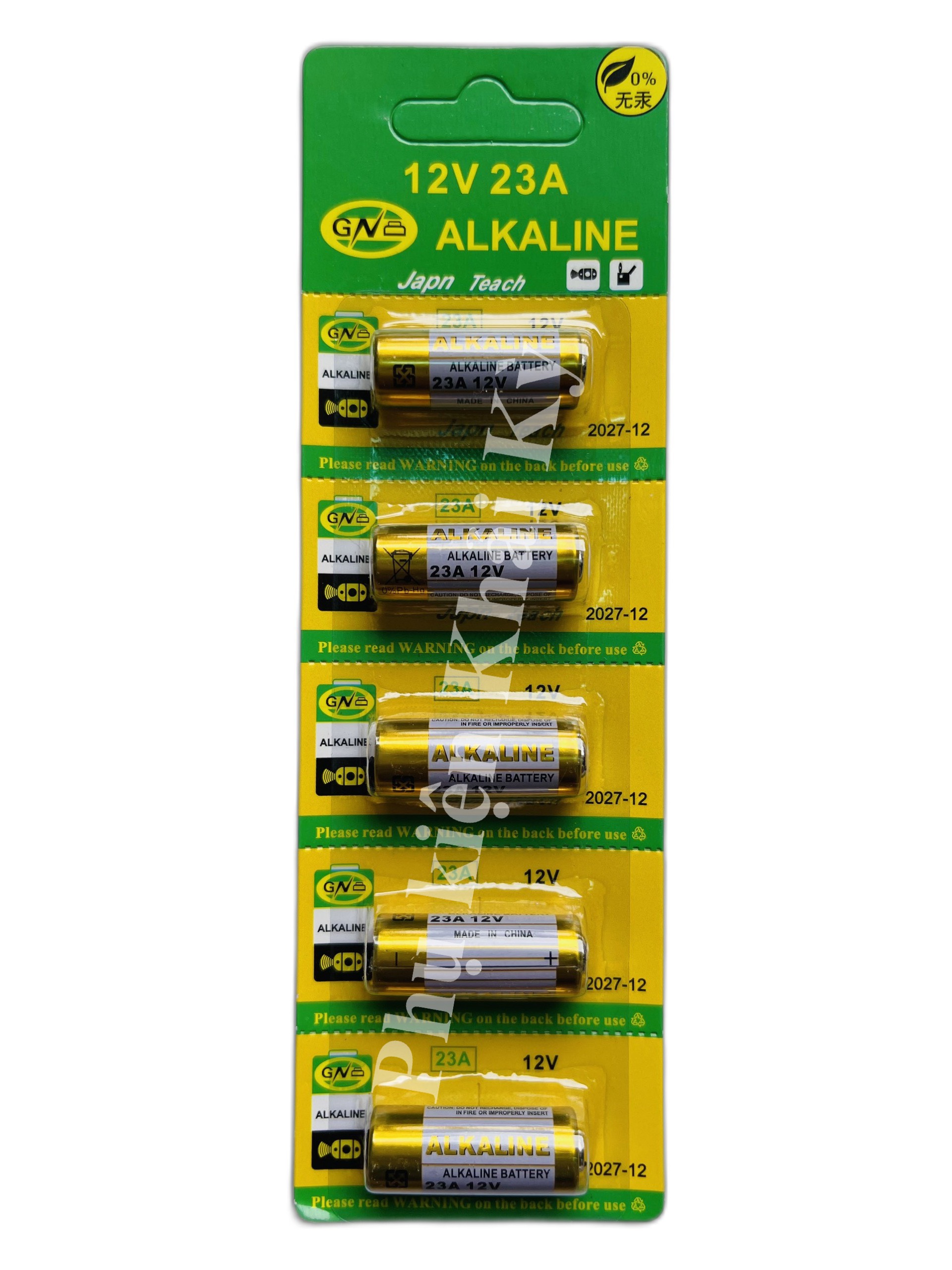 Vỉ 5 viên pin Alkaline 12V 23A - Sử dụng điều khiển cửa cuốn, Remote