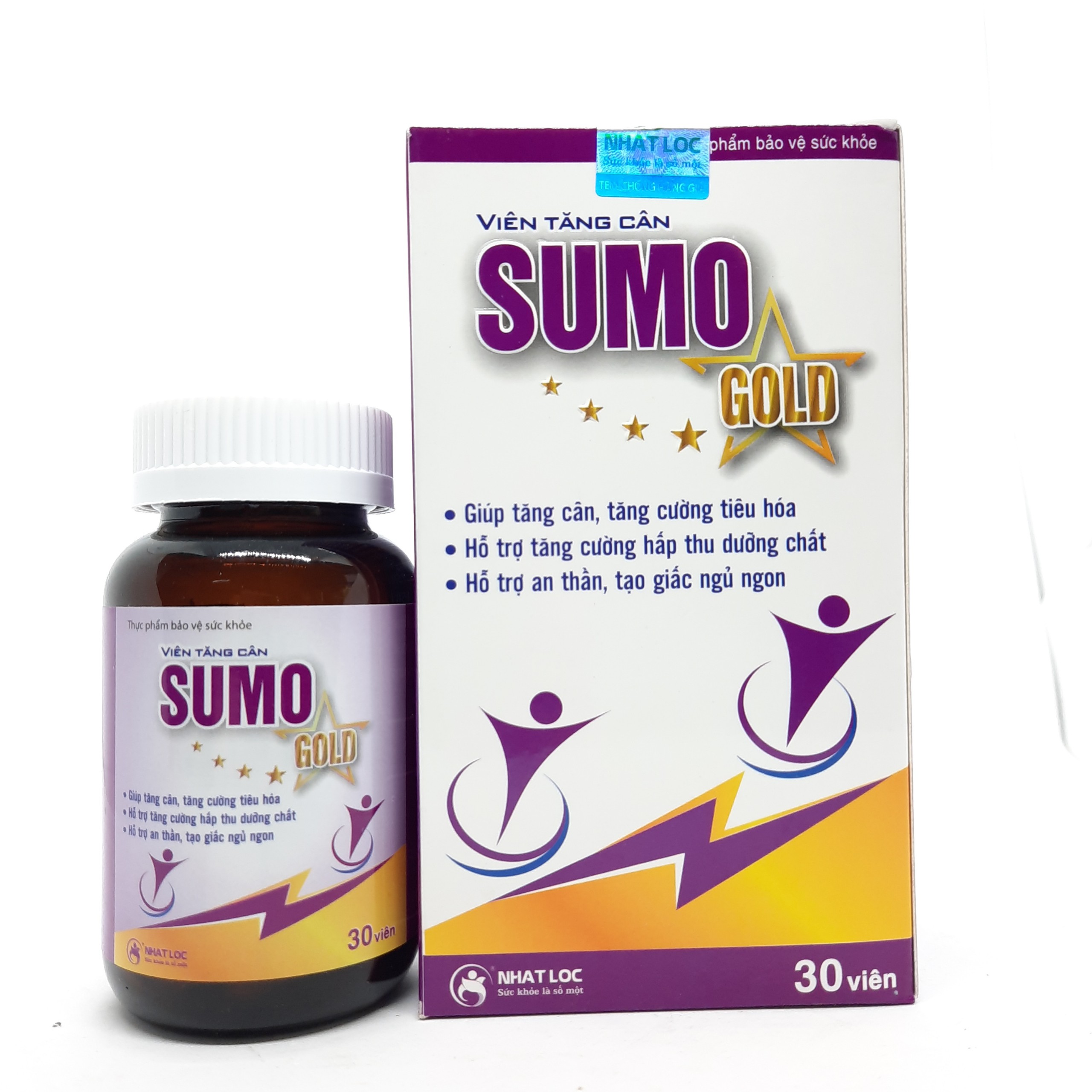 Viên tăng cân SUMO GOLD - Giúp kích thích tiêu hóa, tăng cân, ăn ngon miệng, tạo giấc ngủ ngon - Dành cho người gầy ốm - hộp 30 viên