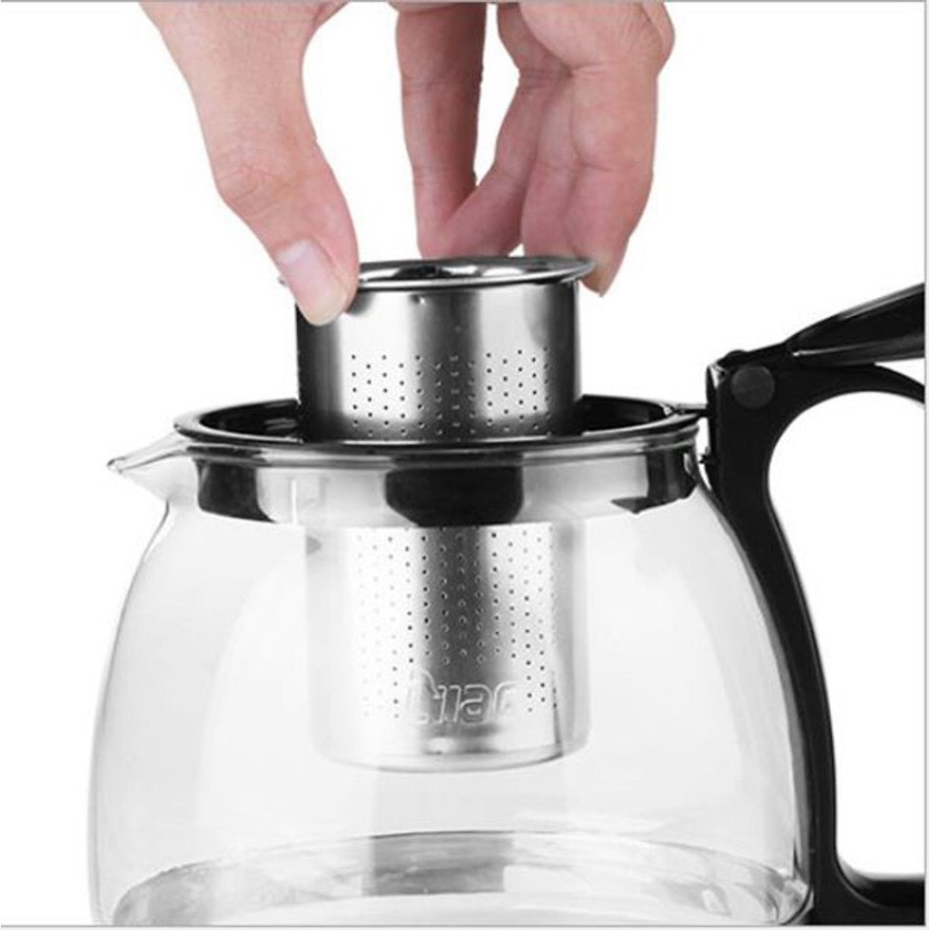 Bộ ấm trà tặng kèm 4 ly thủy tinh + nhựa, có lưới lọc trà