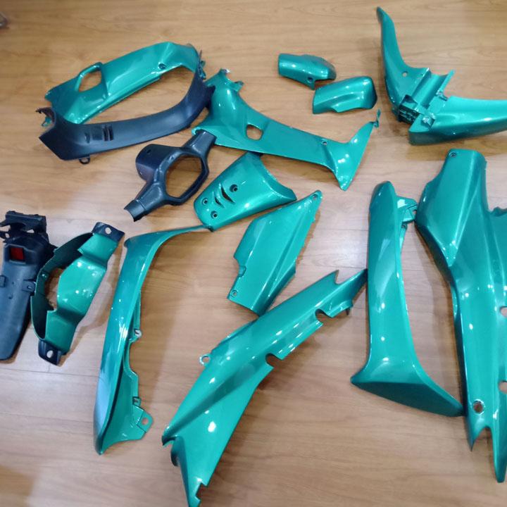 [TẶNG TEM] Dàn áo xe WAVE 110 - WAVE THÁI - WAVE 1 bóng - màu Xanh HEINEKEN , nhựa nguyên sinh ABS - có TẶNG BỘ TEM 3 lớp xịn.