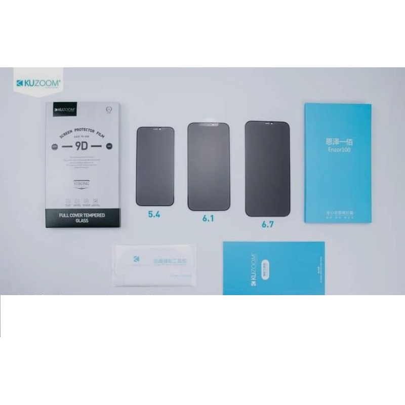 Kính cường lực 2in1 vừa chống nhìn trộm chống vân tay chính hãng kuzoom iphone 14/pro/plus/prm + 12/pro/prm/+ 13/pro/prm