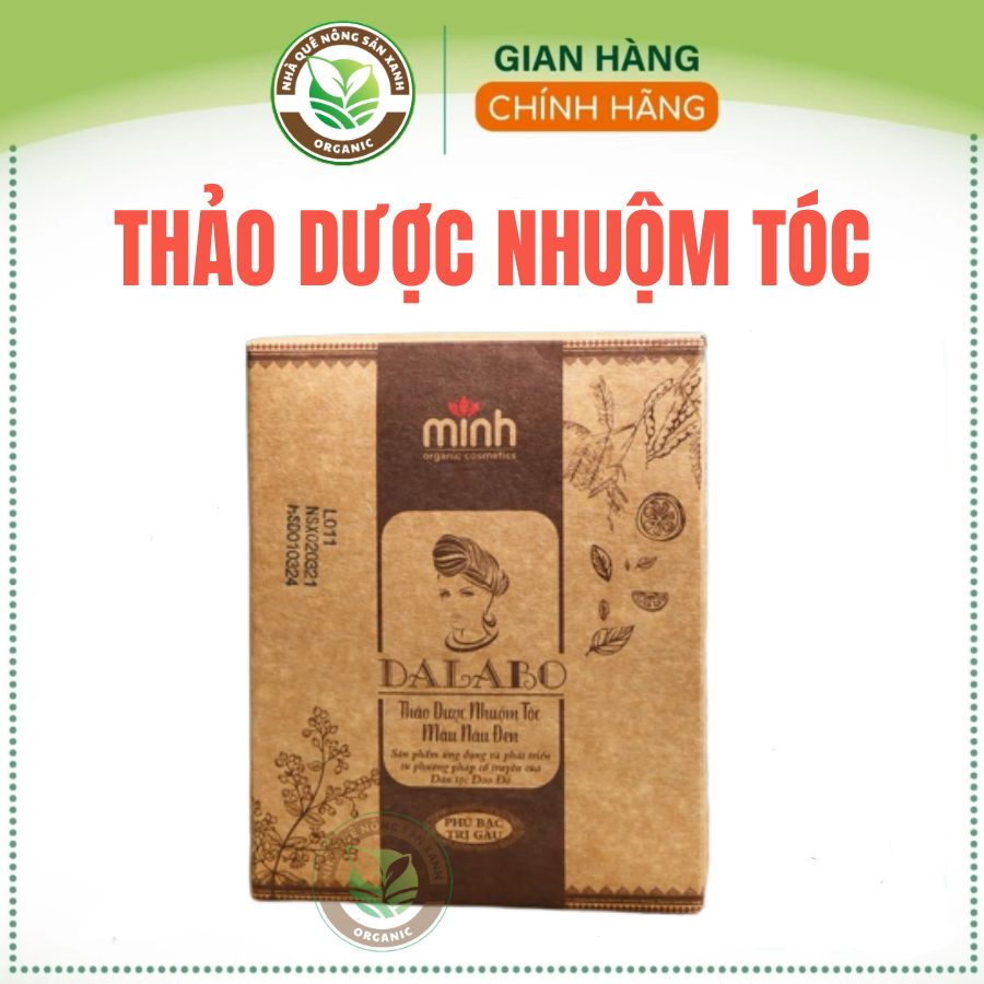 Bột lá thảo dược nhuộm tóc nâu- đen, phủ bạc thảo dược dalabo- an toàn cho mẹ bầu và người già